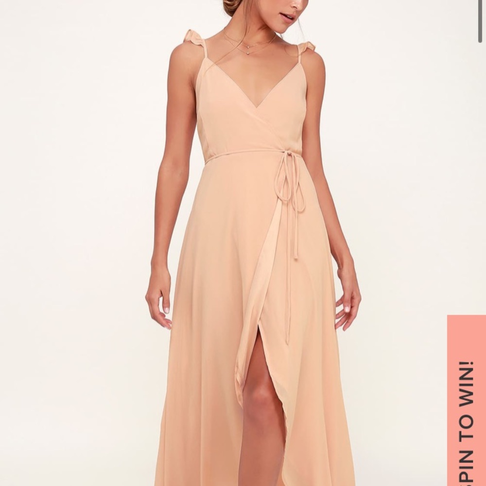 Here’s To Us Blush Pink High-Low Wrap Dress